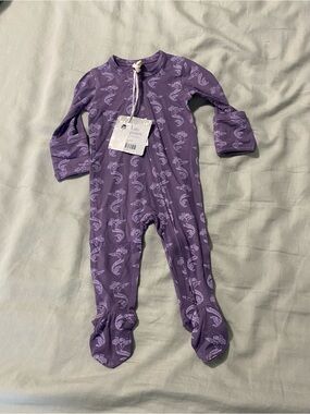 kate quinn lavender mermaid print footed bamboo one-piece